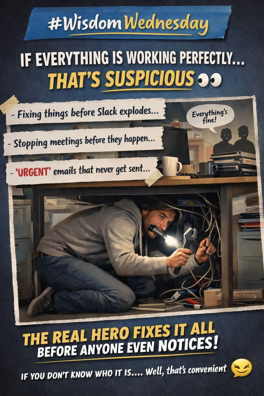 If everything is working perfectly... that's suspicious